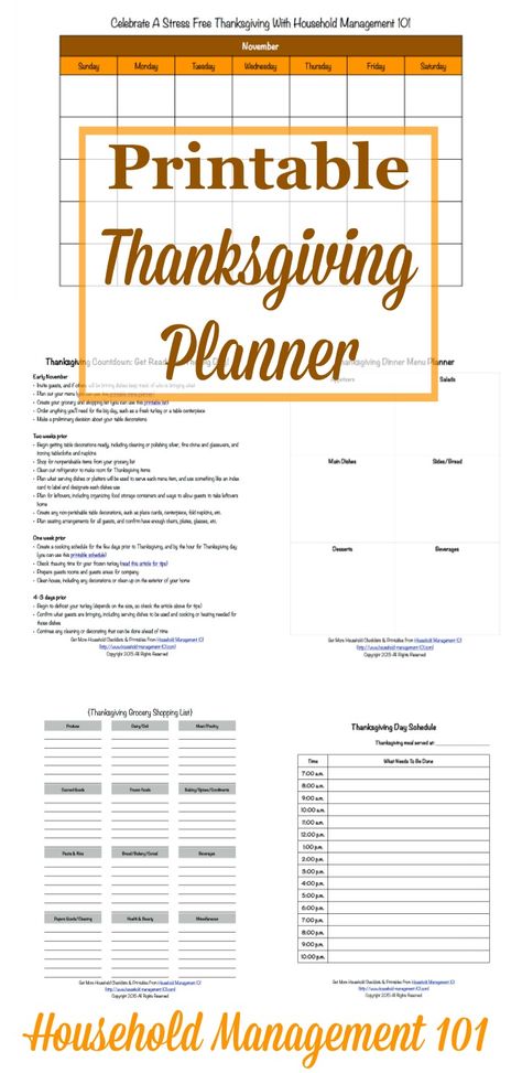 Get ready for a stress free #Thanksgiving holiday with this free Thanksgiving planner. It contains 6 printable forms to help you get yourself organized. {courtesy of Household Management 101} #ThanksgivingPlanner #ThanksgivingPrintables Thanksgiving Menu Planner, Thanksgiving Planning, Free Printable Thanksgiving, Printable Forms, Thanksgiving Planner, Holiday Organization, Household Management, Printable Thanksgiving, Holiday Planner