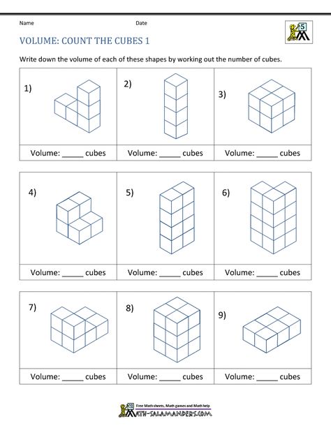 Volume Lessons, 3d Shapes Worksheets, Volume Worksheets, Volume Math, Measuring Volume, Cube Template, 5th Grade Worksheets, Thanksgiving Worksheets, Map Worksheets