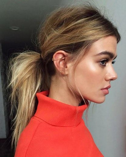 Engagement Hairstyle, Hairstyle Latest, Trendy We Fryzurach, Low Ponytail Hairstyles, Loose Ponytail, Easy Hairstyles For School, Messy Ponytail, A Ponytail, Hair Styles 2017