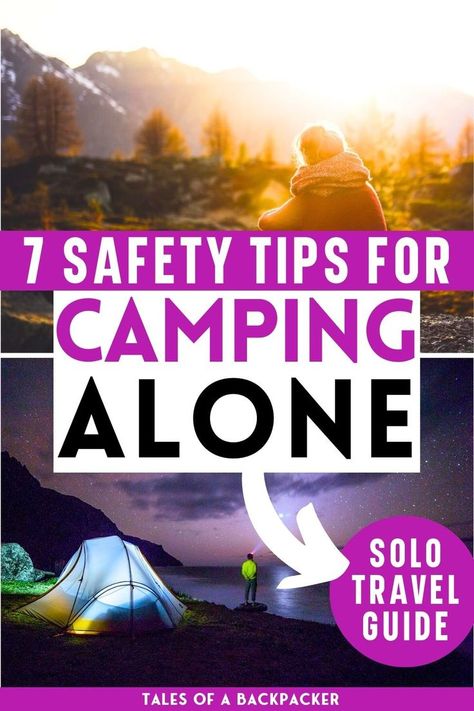 Solo Camping Safety Tips: Do you want to try camping alone this summer? You'll need these top solo camping tips to help keep you safe while camping on your own. These solo camping tips and hacks will prepare you for your first solo camping trip so you can get ready to go Camping alone safely and enjoy your time in the outdoors. Camper Van Life, Camping Safety, Camper Organization, Solo Camping, Camper Hacks, Rv Organization, Campervan Life, Ultralight Backpacking, Camping Checklist