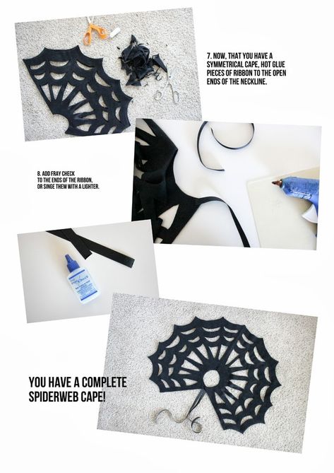 No-Sew Halloween Spiderweb Cape TUTORIAL Spiderweb Costume, Sew Halloween, Cape Tutorial, Halloweenský Makeup, Costume Tutorial, Diy Halloween Costumes Easy, Painted Face, Halloween Spider Web, Halloween Decorations Indoor