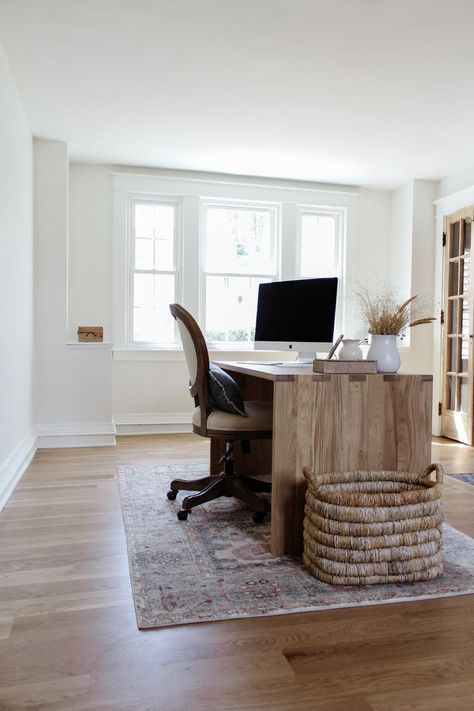 Studio Mcgee Home Office, Simple Home Office Design, Office Palette, Neutral Home Office, Simple Home Office, Lifestyle Co, Home Office Shelves, Home Office Layout, Cozy Home Office