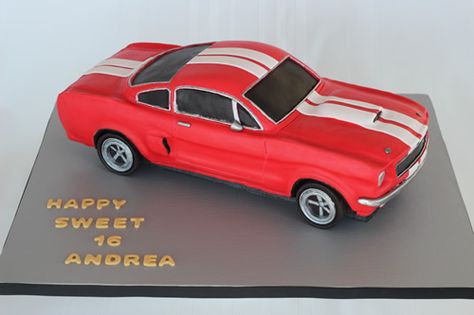 1966 Shelby Ford Mustang GT350 cake Mustang Cake, Motorcycle Cake, Mustang Gt350, Cars Cake, Mustang Car, Carros Vintage, Truck Cakes, Shelby Mustang, Sculpted Cakes