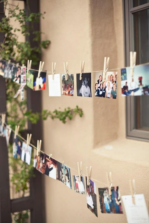 Pink Graduation Party, Photo String, Pictures On String, 21st Bday Ideas, Memory Pictures, Santa Fe Wedding, Cars Theme Birthday Party, Bridal Shower Inspiration, Party Pictures