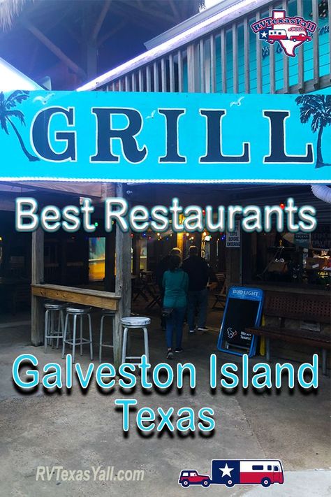 Galveston Restaurants We Love! | RVTexasYall.com | Where should you eat in Galveston, Texas? What are the best restaurants on the Island? We share our favorite Mom & Pop restaurants on Galveston Island. Eat like a local in Galveston TX! #galveston #texas #bestof #restaurants #rvlife #foodietravel #eatlikealocal #txgulfcoast #food #placestoeat #galvestontx #usa #galvestonisland #islandlife #rvtravel #traveltexas #txroadtrip Galveston Texas Vacation, Galveston Texas Beach, Arena Background, Galveston Restaurants, Texas Swimming Holes, Pops Restaurant, Carnival Vista, Texas Travel Guide, Texas Vacation