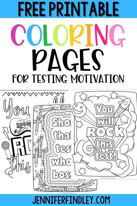 Make test prep less stressful for your students with a little bit of coloring! These FREE test prep coloring pages are perfect for getting your students excited and relaxed all at the same time! Check out the post to grab your free copies and see how I use them in the classroom. Testing Treats For Students, Staar Test Motivation, Test Prep Motivation, Test Meme, Testing Treats, Testing Encouragement, Testing Quote, Testing Motivation, Staar Test