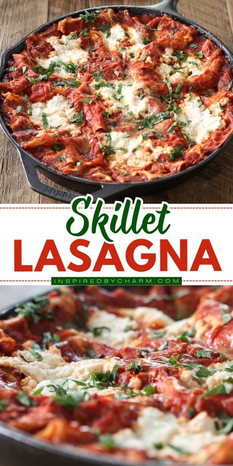 Here's a tender and savory cozy dinner idea! Check out this easy skillet lasagna recipe and enjoy a cozy and yummy meal tonight. Try this fun comfort food recipe now and be impressed with its result! Skillet Lasagna Easy, The Spruce Eats, Skillet Lasagna Recipe, Skillet Lasagna, Pasta Easy, Inspired By Charm, Lasagna Pasta, The Spruce, Lasagna Recipe