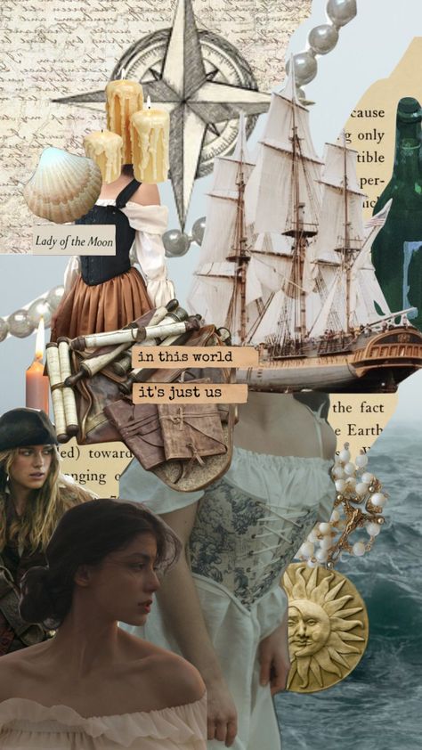 Number Seven #pirate #piratesofthecaribbean #vintage #collage #moodboard Pirate Moodboard Aesthetic, Pirate Moodboard, Queen Moodboard, Pirates Art, Elizabeth Swan, Sea Journal, Novel Planning, Moon Manifesting, Boat Theme