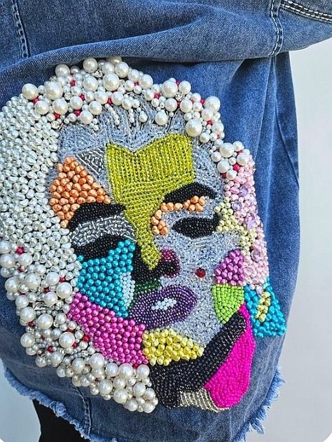 Denim Embroidery Jacket, Denim Jacket Design, Bling Aesthetic, Unique Embroidery Designs, Oversize Denim Jacket, Women Denim Jacket, Customised Denim Jacket, Mexican Quinceanera Dresses, Denim Embroidery