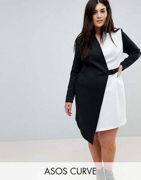 Plus Size Clothing, Plus Size Fashion for Women | ASOS Blazer Dress With Belt, Color Block Blazer, Plus Size Shift Dress, Look Plus Size, Denim Maxi Dress, Plus Size Party Dresses, Asos Curve, Dress With Belt, Plus Size Kleidung