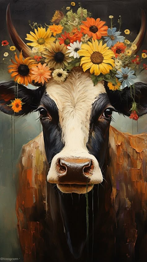 Taurus Season, Cow Illustration, Animal Portraits Art, Cow Art, Expressive Art, Pottery Crafts, A Cow, Famous Art, Painting Class