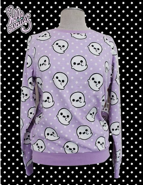 Punk Pastel, Purple Ghost, Grunge Pastel, Pastel Punk, Pastel Goth Outfits, Goth Outfit, Ghost Sweatshirt, Style Kawaii