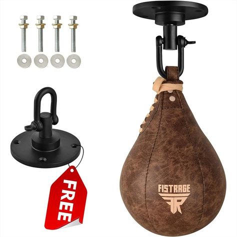 Speed Ball Boxing Bag Leather MMA Muay Thai Training Punching Dodge Striking Kit with Free Hanging Swivel Workout Speedball Kicking Platform Equipment Speed Bag, Boxing Bag, Speed Ball, Martial Arts Boxing, Muay Thai Training, Boxing Bags, Balance Design, Athletic Gear, Artificial Leather