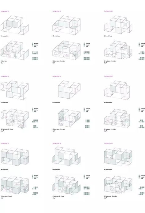 Module Architecture, Cubic Architecture, Social Housing Architecture, Co Housing, Master Thesis, Collective Housing, Modular Housing, Architecture Concept Diagram, Concept Diagram