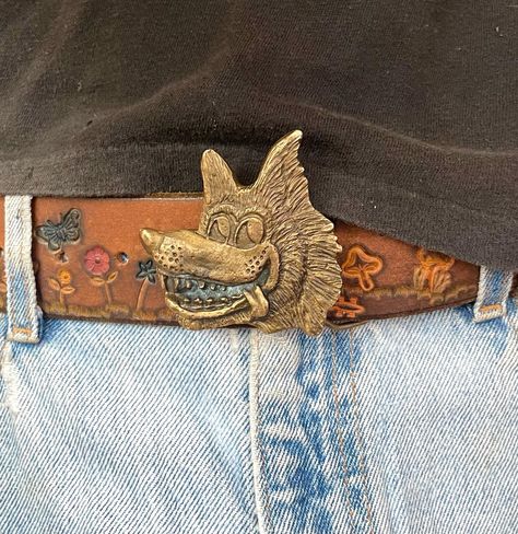 Wolf Belt Buckle, Sinful Clothing, 70s Accessories, Waist Accessories, Lizard King, Dire Wolf, Brass Buckle, Ponds, Playing Dress Up