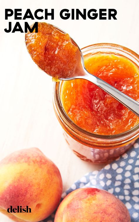 Peach Ginger Jam Recipe Canning, Canning Recipes Jam, Peach Marmalade Recipe, Peach Jam Recipe Canning, Spiced Peach Jam, Peach Jam Recipe, Ginger Jam, Morning Toast, Jam Recipes Homemade