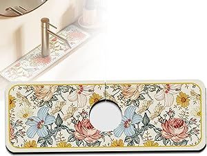 Fantasy Style Faucet Draining Mat, Diatom Mud Faucet Non-Slip Drain Pad Sink Mat, Drying Mat for Kitchen Counter & Bathroom Kitchen Sink Splash Guard 14.96 * 5.43in (B) Sink Splash Guard, Faucet Mat, Sink Protector, Sink Mats, Fantasy Style, Mud Kitchen, Kitchen Storage Containers, Airtight Food Storage Containers, Diatomaceous Earth