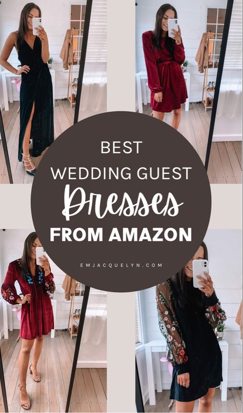 Fall Wedding Guest Dress Teen, Amazon Dresses Wedding Guest Fall, Amazon Holiday Dress, Amazon Wedding Guest Dress Fall, Dresses To Wear To A Wedding As A Guest Fall, Fall Wedding Guest Dress Amazon, Winter Bridal Shower Outfit For Guest, February Wedding Guest Outfit, Amazon Dresses Wedding Guest