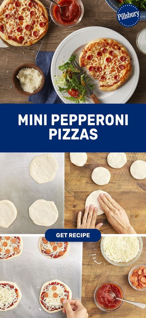 mini pizza, mini pizza recipe, cheese pizza, how to make pizza crust, how to make mini pizzas, how to make pizza at home, easy dinner recipes for beginners, quick dinner ideas for family, kid-friendly cooking Pillsbury Pizza Crust Recipes, Kids Pizza Recipes, Pie Crust Pizza, Make Pizza At Home, Easy Diner, Mini Pizza Recipes, Pizzas Recipe, Mini Pie Crust, Cheese Pizza Recipe