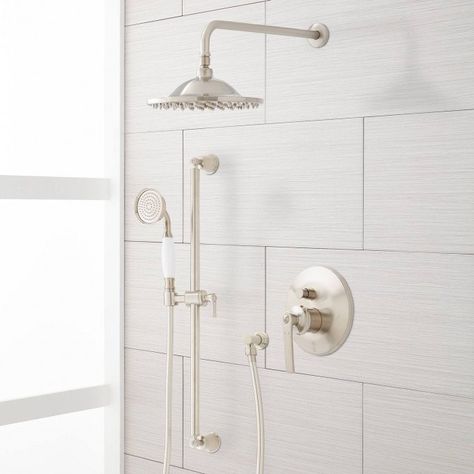 Freestanding Showers, Shower Systems, Shower Kits | Signature Hardware Shower Makeover, Shower Tower, Shower Fixtures, Slide Bar, Rainfall Shower Head, Custom Shower, Tub And Shower Faucets, Rainfall Shower, Signature Hardware