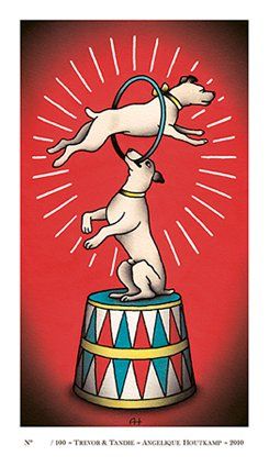 circus dog tattoo Tattoo Ideas Dog, Circus Dog, Circus Tattoo, Circus Illustration, Old School Ink, Tattoo Dog, Circus Poster, Trendy Tattoo, Circus Art