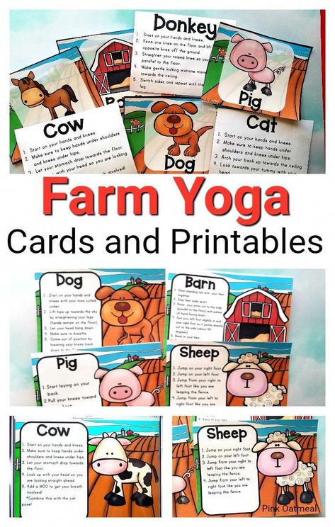 Impressive Yoga Helpful Strategies For Yoga Toddlers Farm Animal Games, Animal Games For Kids, Farm Yoga, Farm Animals Games, Farm Classroom, Pediatric Physical Therapy Activities, Pink Oatmeal, Jungle Classroom, Kid Yoga