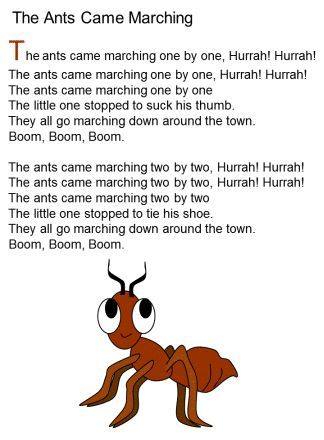 The ANts came marching song lyrics Like and Repin. Thx Noelito Flow. http://www.instagram.com/noelitoflow Bug Songs, Lullaby Lyrics, Rhymes Lyrics, Nursery Rhymes Lyrics, Circle Time Songs, Camp Songs, Kindergarten Songs, Classroom Songs, Songs For Toddlers