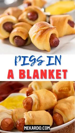 Pigs in a Blanket Recipe – Mekardo Lofthouse Cookie Recipe, Pigs In A Blanket Recipe, Savory Treats, Beef Hot Dogs, American Recipes, Crescent Roll Recipes, Southern Fried Chicken, Crescent Dough, Crescent Roll Dough