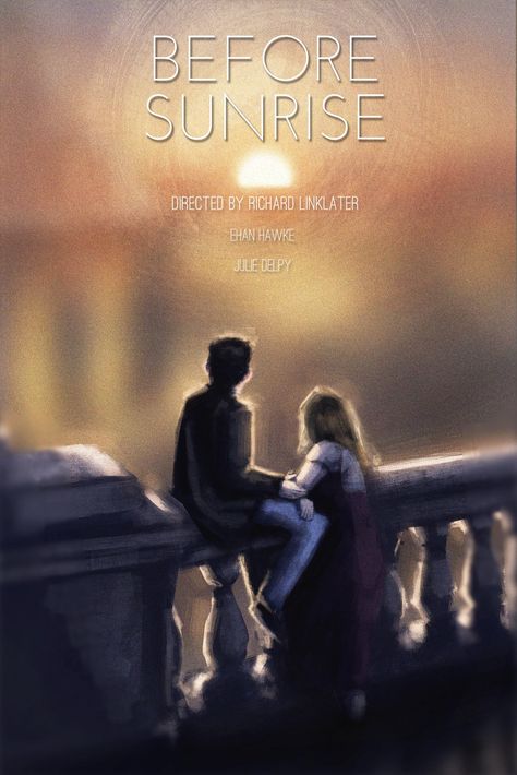 a study that ended up being a full blown illustration that took way longer than I thought. So here's some illustrated posters for Before Sunrise (1995) (I still wanna do some editing but I'm posting anyway) Which background do you like better? I can't decide 🤔 Before Sunrise Poster Art, Before Sunrise Poster, Before Trilogy, Scene Painting, Posters Design, Movie Posters Design, Before Sunrise, Film Posters, Movie Poster