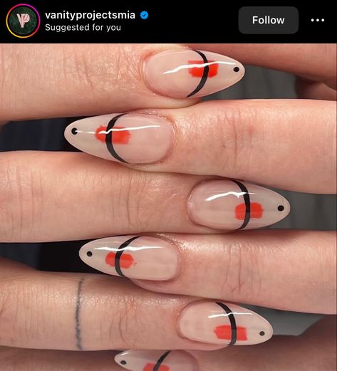 Abstract Face Nails, Abstract Square Nails, Abstract Line Nails, Natrual Nails, Picasso Nails, Nails Hair Hips Heels, Nails Abstract, Ideas Para Uñas, Nail Work