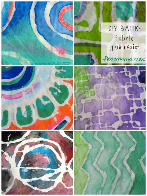 Batik Diy, Batik Art, Batik Design, Fabric Prints, Fabric Glue, Camping Art, Batik Fabric, Art Tutorial, Silk Painting