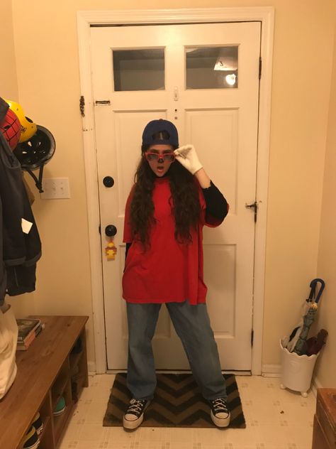 Baggy Jeans Halloween Costume, Halloween Costumes Women Appropriate, Adam Sandler Outfits Halloween, Character To Dress Up As, Max Goof Halloween Costume, Max Good Costume, Handy Mandy Costume, Quick At Home Halloween Costume, Easy Video Game Costumes