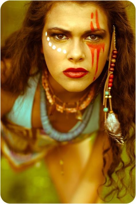 Wild Warrior Makeup, Wild Women Sisterhood, Make Up Gold, Glam Look, Wild Woman, American Indian, Divine Feminine, Free Spirit, Face Painting