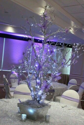 Disney's Frozen Theme Wedding Ideas Butterfly Quince Theme, Butterfly Quinceanera Theme, Quince Decorations Ideas, Purple Quinceanera Theme, Butterfly Sweet 16, Quince Centerpieces, Lavender Quinceanera, Purple Sweet 16, Quince Decor