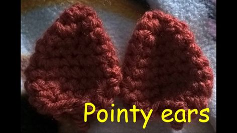 Pointy ears - YouTube Crochet Flower Headbands, Crochet Mask, Pointy Ears, Pointed Ears, Crochet Triangle, Free Cats, Crochet Applique, Animal Ears, Flower Headband