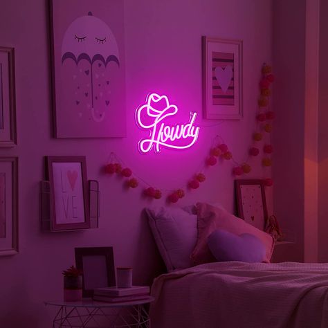 Wall Decor Y2k, Preppy Aesthetic Room, Cowboy Room, Cowgirl Room, Women Bedroom, Wall Art Decor Bedroom, Girls Bedroom Art, Vintage Marquee Sign, Led Wall Decor