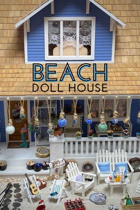 Mermaid Dollhouse, Beach Dollhouse, Sanibel Shells, Beach Bungalow, In The Bathtub, Shell Crafts Diy, Dollhouse Ideas, Fishing Nets, Beach Bungalows