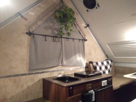 Aliner Window Plant A Liner Camper, Aliner Camper Ideas, Aframe Camper, Rv Modifications, Aliner Campers, Caravan Interior Makeover, A Frame Camper, Tiny Campers, Popup Camper Remodel