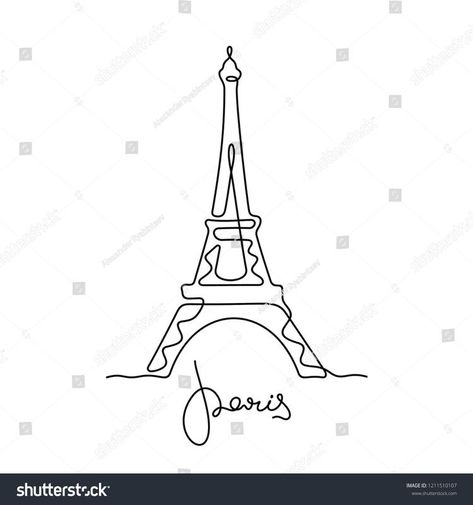 Paris Tattoos For Women, Eiffel Tower Line Art, Eiffel Tower Doodle, Paris Tattoo Ideas, Eiffel Tower Embroidery, Eiffel Tower Sketch, Europa Art, Eiffel Tower Tattoo, Tower Sketch