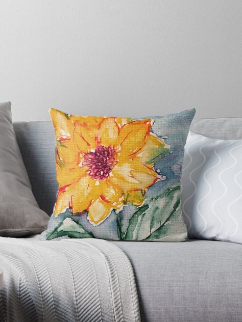 Get my art printed on awesome products. Support me at Redbubble #RBandME: https://www.redbubble.com/i/throw-pillow/Golden-Sunflower-Delight-by-goodforsoulart/166603287.5X2YF?asc=u Golden Sunflower, Pillow Sale, My Art, Awesome Products, Sunflower, Throw Pillow, Throw Pillows, Art Prints, Pillows