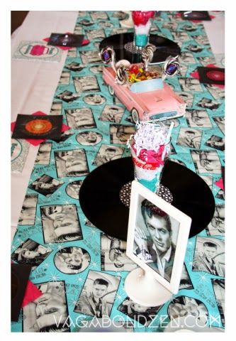 Happy Days Theme Party, Elvis Presley Party Ideas, Elvis Themed Birthday Party, Elvis Party Ideas, 1950s Birthday Party, 50s Rock N Roll, Elvis Birthday Party, 50s Halloween, Rock And Roll Birthday Party