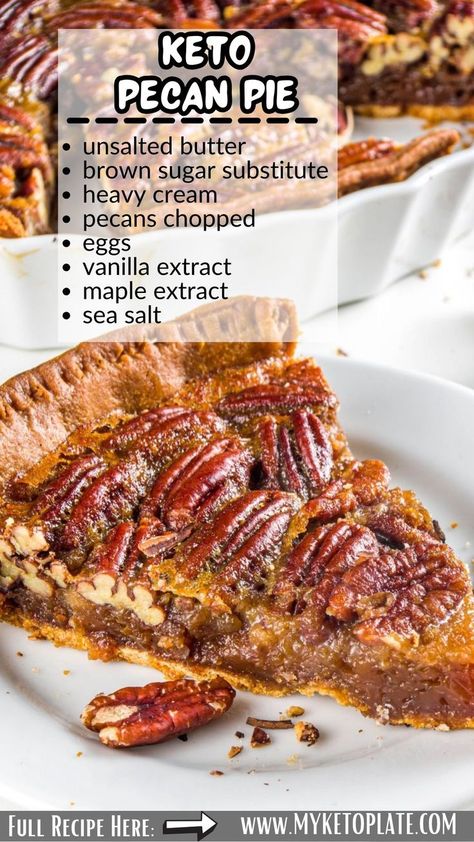 Keto Plate, Easy Pecan Pie Recipe, Keto Pecan Pie Recipe, Sugar Free Pecan Pie, Dessert For Thanksgiving, Easy Pecan Pie, Keto Pecan Pie, Keto Holiday Recipes, My Keto