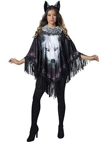 InCharacter Women's Lone Wolf Poncho (One Size) Best Halloween Costumes & Dresses USA Poncho Costume, Wolf Cosplay, Werewolf Costume, Quick Halloween Costumes, Wolf Costume, Halloween Costume Shop, Last Minute Halloween Costumes, Ladies Poncho, Toddler Costumes