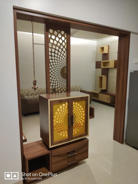 Pooja Unit With Partition, Small Mandir, Pooja Units, Pooja Design, Pooja Room Designs, Puja Unit, Temple Ideas, Mandir Designs, Pooja Unit