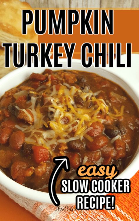 Pumpkin Chili Recipe Crockpot, Pumpkin Chili Slow Cooker, Pumpkin Turkey Chili, Chili Pumpkin, Meal Prep Instant Pot, Crockpot Pumpkin, Chili Turkey, Crockpot Dinner Ideas, Chili Slow Cooker