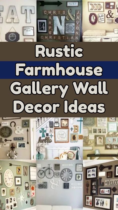 Gallery Wall Decor Ideas, Aesthetic Picture Wall, Family Photos Wall Decor, Farmhouse Wall Decor Living Room, Rustic Gallery Wall, Hallway Pictures, Farmhouse Picture Frames, Family Pictures On Wall, Farmhouse Gallery Wall