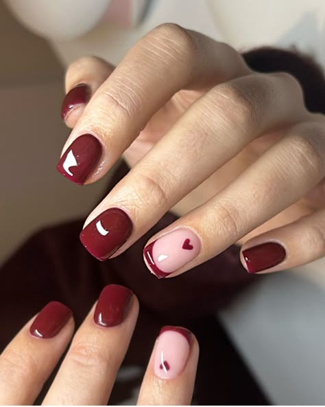 Nails Cool Colors, January Nails Coffin, Nail Designs Natural Nails, Nail Colors January, Gel Mani Ideas, Manicure En Gel, Trendy Red Nails, Shellac Nails Designs, Winter Nails January