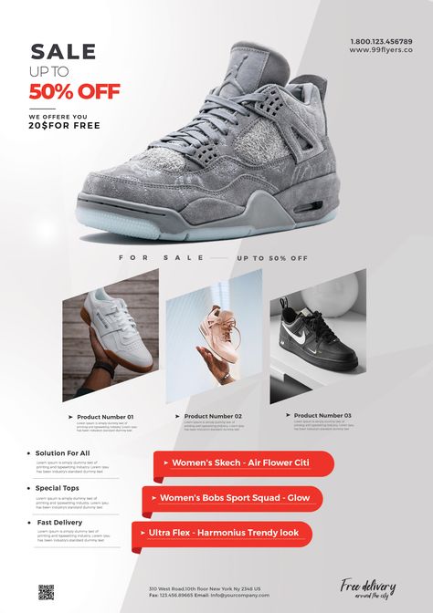 Download Shoe Sale PSD Flyer Template for free.  This flyer is editable and suitable for any type of Fashion, Beauty Salon, Art, Photography  More. #free #psd #Flyer #Shoe #Sale #ProductSale Shoe Flyer Design, Shoes Banner, Workwear Store, Sale Advertisement, Minimal Office, Document Design, Direct Mail Design, Shoes Board, Shoe Advertising