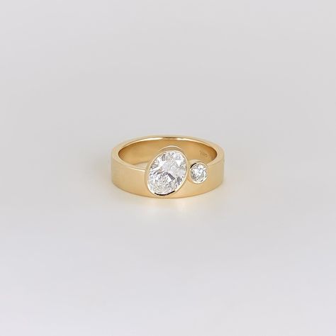 Wide band engagement ring