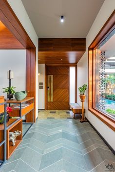 Entryway Interior Design, Entryway Interior, Kota Stone Flooring, Lime Green Walls, Weekend Home, Elegant Entryway, Indian Interiors, Family Of Four, Indian Home